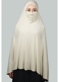 Resim Altobeh Hazır Türban Peçeli Pratik Eşarp Tesettür Nikaplı Hijab - Namaz Örtüsü Sufle (5XL) - Krem 