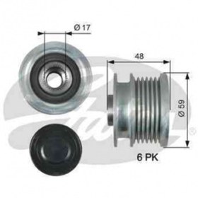 Resim GATES ALTERNATOR KASNAGI (RULMANLI) ASTRA J INSIGNIA ZAFIRA TOURER C 2.0 CDTI (6 KANAL) - OAP7178 