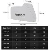 Resim Sones Motolsg Motosiklet Suya Dayanıklı Güneşe Dayanıklı Toz Geçirmez Kalınlaştırıcı Kapak, Boyut: L 