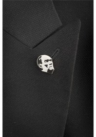Resim Atatürk Silüeti Gümüş Rozet -5873 Gümüş 