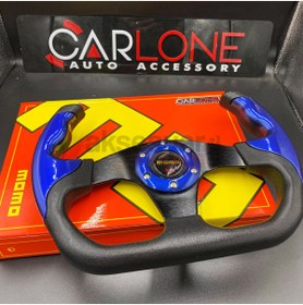 Resim carlone Momo Spor Direksiyon F1 Tesla Model Mavi Renk Momo Tip - Yarış Spor Direksiyonu 