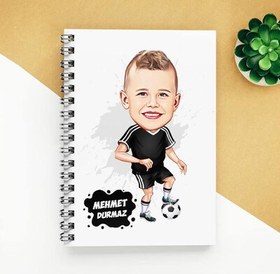 Resim Futbolcu Erkek Çocuk Karikatürlü Defter 
