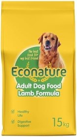 Resim Econature Sarı Ambalaj Kuzulu Yetişkin Köpek Maması 15kg 