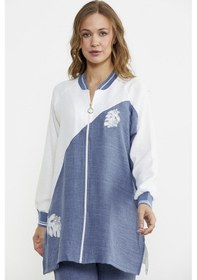 Resim Sementa Fermuar Kapamalı Nakışlı Tunik Takım - Indigo Indigo 