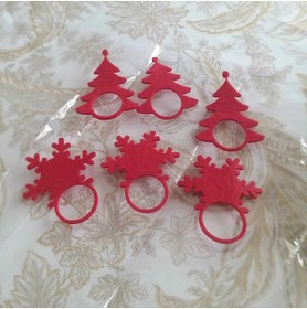 Resim Dekals Çam Ağacı Desenli Peçete Sunum Yüzüğü Peçete Servis Halkası Peçete Sunum Aksesuarı 