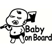 Resim Arabada Bebek Var Baltalı Oto Arka Cam Sticker 20 x 14 cm 