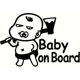 Resim Arabada Bebek Var Baltalı Oto Arka Cam Sticker 20 x 14 cm 