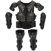 Resim Willowhaven Suntek Çocuk Motosiklet Zırh Takımı Diz Dirsek Göğüs Sırt Koruyucuları Pedler Takımı Siyah 