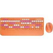 Resim Everest Km-6281 Candy Renkli Tuşlu Turuncu Kablosuz Q Multimedia Klavye + Mouse Set Optik 