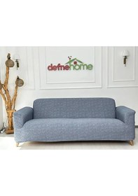 Resim Döşemelik Kumaş Düz Keten Lastikli Kayma Yapmayan 3 Kişilik 1 Ade Koyu Gri 