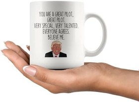 Resim Funny Pilot Gift, Pilot Trump Mug, Gift for Pilot, Pilot Gift Idea, Funny Gag Gift for Women, Coffee Mug, Pilot Gift for Men, Pilot Birthday 