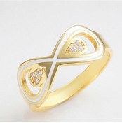 Resim Stillove Gümüş Gold Zirkon Taşlı Sonsuzluk Kadın Yüzük 