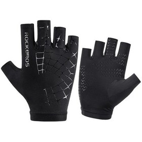 Resim Rockbros Outdoor Spor Yarım Parmak Uv Korumalı Buz İpek Eldiven 