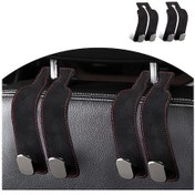 Resim Chuangyinshop Siyah 2 Adet Güçlü Koltuk Başlığı Kancası Gizli Tasarım Çanta Ve Cüzdan Askısı 