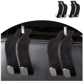 Resim Chuangyinshop Siyah 2 Adet Güçlü Koltuk Başlığı Kancası Gizli Tasarım Çanta Ve Cüzdan Askısı 