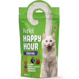 Resim Happy Hour Cocktail Somon Kuzu, Tavuk, Yaban Mersini ve Kızılcık Kedi Ödülü 60 Gr 