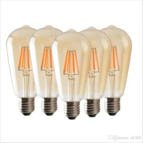 Resim Edison LED 6 Adet 4W Flemanlı LED Dekoratif Rustik Ampul ST64 