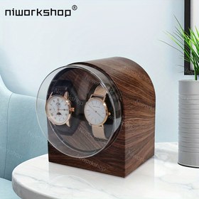 Resim 1 Adet Niworkshop Otomatik Saat Sarma Makinesi, Sessiz Motorlu & - Tasarımı - 2 Yuvalı İzleme Kutusu için Uyumludur: Mekanik, Kuvars ve Tourbillon Erkek/Kadın Saatleri, Şok Emici Yastık Dolgulu, Çağdaş Eğimli Kapaklı Ev Ofis İdeal, Kendinden Kurmalı Saat Kutusu 