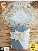 Resim Triko Przm Haki Bebek Kundağı Unisex Bebek Dış Kundak Battaniyesi Hastane Çıkışı Kundak Battaniye Ekru 