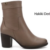 Resim GÖNDERİ(R) Kadın / Kız Vizon Floter Fermuarlı Kalın Topuklu Hakiki Deri Bot 