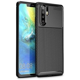 Resim Teleplus Huawei P30 Pro Negro Karbon Silikon Kılıf Siyah + Tam Yapışan Cam 