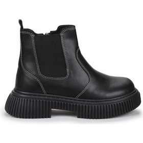 Resim Penka Fermuarlı Erkek Çocuk Günlük Bot Ayakkabı Siyah 