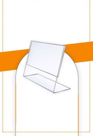 Resim Genel Markalar A6 L Tipi Yatay Masa Üstü 50'li Paket / 2.8 Mm Şeffaf Pleksi Föylük / Broşürlük 