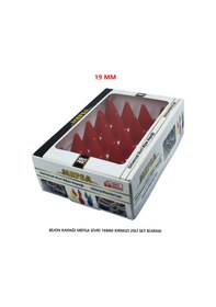 Resim Bijon Kapağı Sivri 19 Mm Kırmızı 20 Li Set 