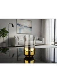 Resim Rova Tr Büyük Serisi Titanyum Kaplama Lüks Cam Bardak Seti - 6 Adet Su Bardağı Altın 