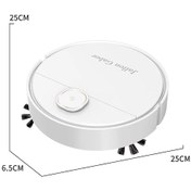 Resim 3'ü 1 Arada Akıllı Süpürme Robotu Ev Mini Süpürgesi Süpürme Ve Beyaz 