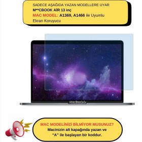 Resim McStorey Ekran Koruyucu Laptop Macbook Air A1369 A1466 ile Uyumlu 2017 Yılı Öncesi Anti Blue Ray 