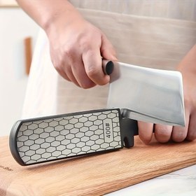 Resim Çift taneli paslanmaz çelik mutfak bıçağı bileme makinesi - bahçe makası dahil tüm bıçaklar için çok fonksiyonlu 