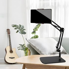 Resim Masaüstü Ayarlanabilir Tablet Tutucu Stand - 360° Döner Başlık, Çok Açılı Metal Gövde, Sağlam Taban, iPad ve Tüm Tabletlerle Uyumlu 