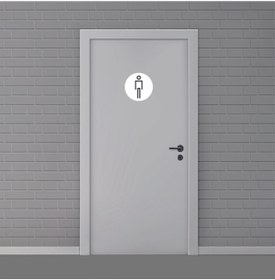 Resim Genel Markalar Erkek Wc Tuvaleti Folyo Dijital Baskı Etiket (sticker) Kapı Üzeri Kendinden Yapışkanlı Pictogram 