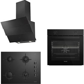 Resim Eko Star Siyah Cam Ankastre Set ( P12YES-ARC -T 651ES(607-5) - Afm 130 S) 