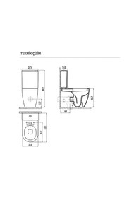 Resim CREAVİT FE360 Free Duvara Dayalı Klozet ve Klozet Kapağı 