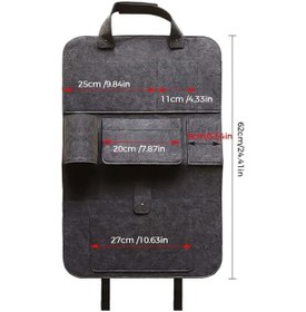 Resim Dashanshop 1 Adet Gri Kampçı Koltuğu Düzenleyici Çok Bölmeli Fermuarlı Başlık Askılı Depolama Çantası 