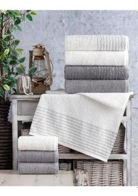 Resim Altınbaşak Jakarlı 4 Lü 50x90 El Havlusu Lisa Beyaz 