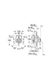 Resim Grohe Bauclassic Ankastre Banyo Duş Bataryası - 29047000 