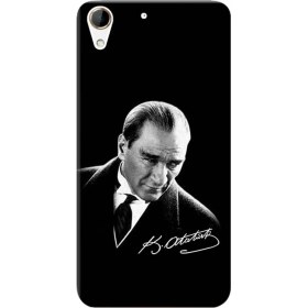 Resim Ceppare Htc Desire 728 Kılıf Desen Baskılı Silikon Kapak Mustafa Kemal Atatürk STK:390 