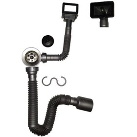 Resim Yapıtaşı Yt79 Gri Üniversal Taşmalı Mutfak Evye Gider Sifonu 