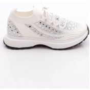 Resim Dgn 201 Kadin Sneaker Ayakkabi Beyaz Siyah 