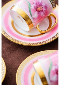 Resim Acar Hxf-06920 Tulip 6lı Kahve Fincan Takımı Gold 