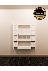 Resim rafineritasarım ELİPS Posta Kutusu MDF 8 ' Lİ BEYAZ 