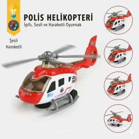Resim Trust Store Işıklı ve Müzikli Polis Helikopteri 32 cm Çarp Dön Projeksiyonlu Oyuncak Helikopter 