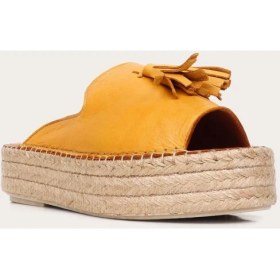 Resim Bueno Shoes Deri Sarı Kadın Dolgu Topuklu Terlik 