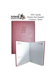 Resim 2025 Ajanda Ciltli Thermo Kapak 1 Adet 17x24 Cm Ajanda 2025 Çizgili Ajanda Günlük Planlayıcı Termo Kapak 997 Ofis Okul Bordo 