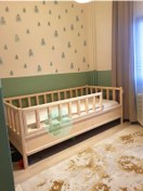 Resim Bir Başka Çocuk Çatısız Ön Korkuluk Çıkartılabilir Montessori Yatak 