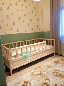 Resim Bir Başka Çocuk Çatısız Ön Korkuluk Çıkartılabilir Montessori Yatak 