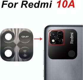 Resim Xiaomi Redmi 10A Arka Kamera Camı Lens Yapışkanlı 